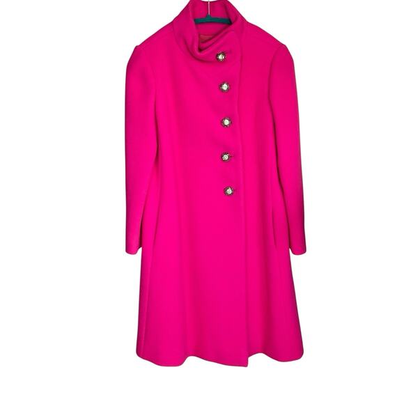 Vintage Hot Pink Wool Coat Original Buttons Mod Union Made USA 60s Simonelli - Picture 4 of 13